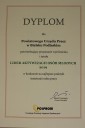 Dyplom lidera aktywizacji ludzi młodych dla Powiatowego Urzędu Pracy w Bielsku Podlaskim