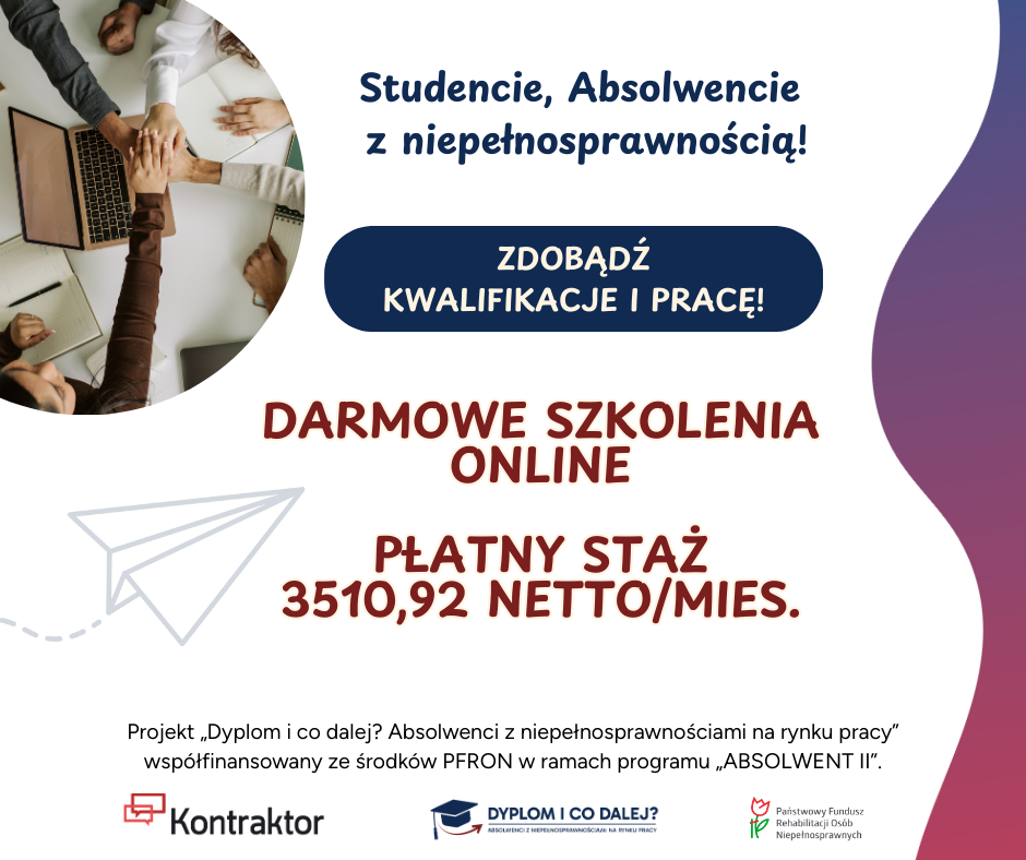 Zdjęcie artykułu Projekt zewnętrzny „Dyplom i co dalej? Absolwenci z niepełnosprawnościami na rynku pracy”