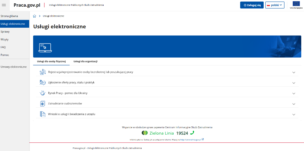 Logowanie do portalu praca.gov.pl