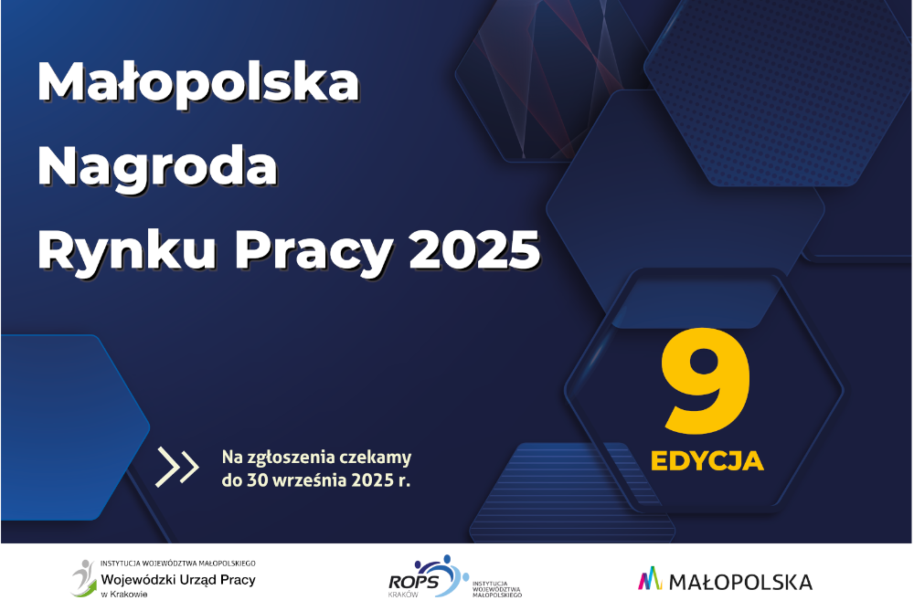 plakat promujący Małopolską Nagrodę Rynku Pracy edycja 9